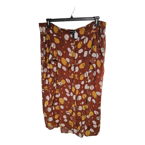 Elegant Women's Maxi Skirt in Brown and Yellow - Picture 1 of 3
